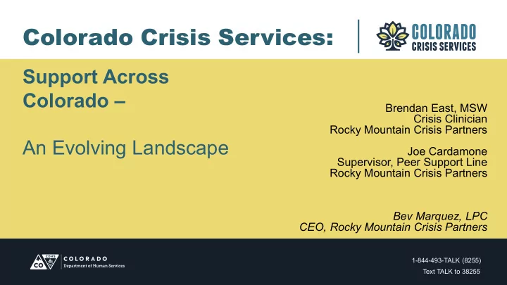 colorado crisis services