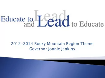 Governor Jonnie Jenkins  Soroptimists educating, empowering and  enabling opportunities for