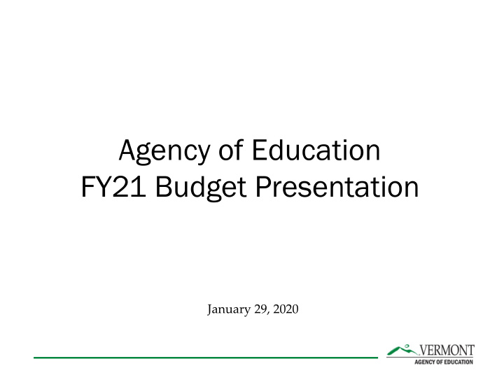 fy21 budget presentation