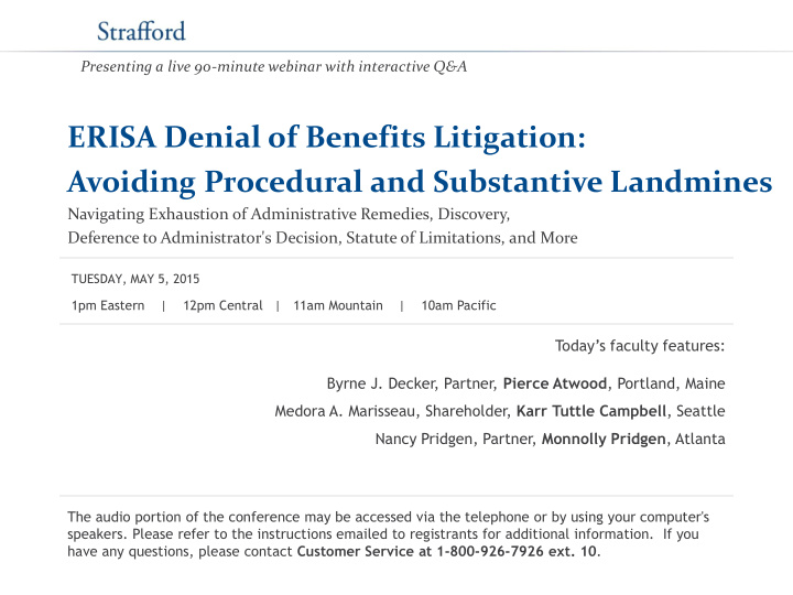 erisa denial of benefits litigation avoiding procedural