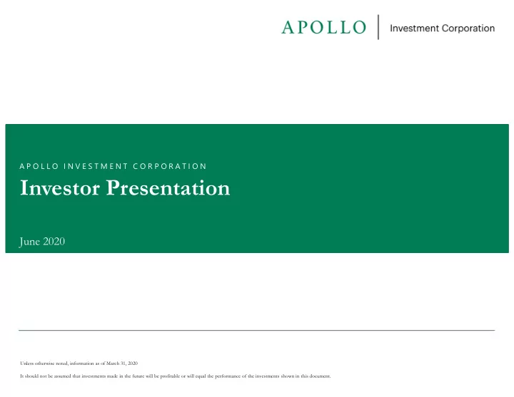 investor presentation