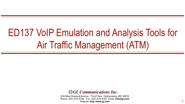 ed137 voip emulation and analysis tools for air traffic