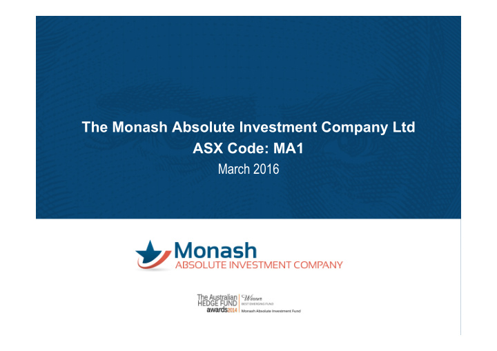 the monash absolute investment company ltd asx code ma1