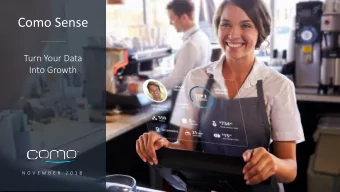 Como Sense  Turn Your Data  Into Growth  N O V E M B E R  2 0 1 8 Como  A Global Leader in