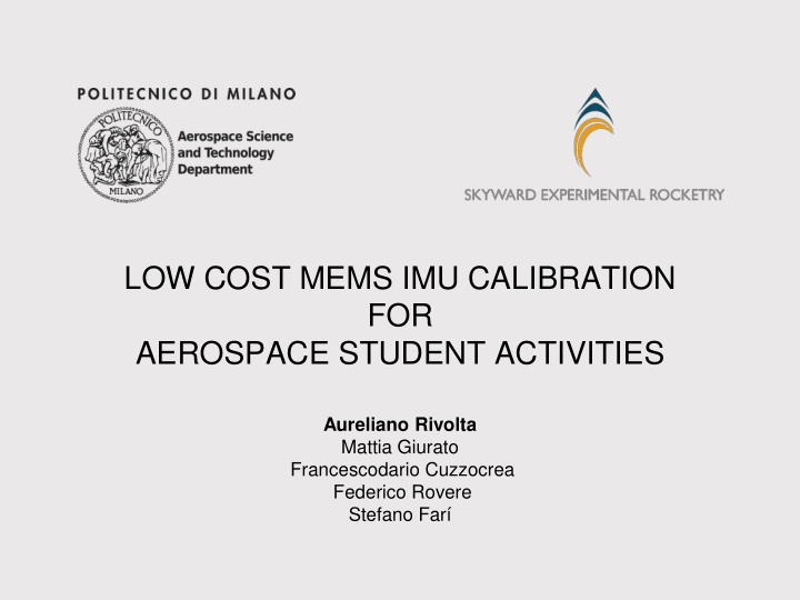 low cost mems imu calibration