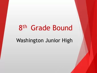 8 th Grade Bound  Washington Junior High  Required Courses  English 8 or Pre-AP English  Math