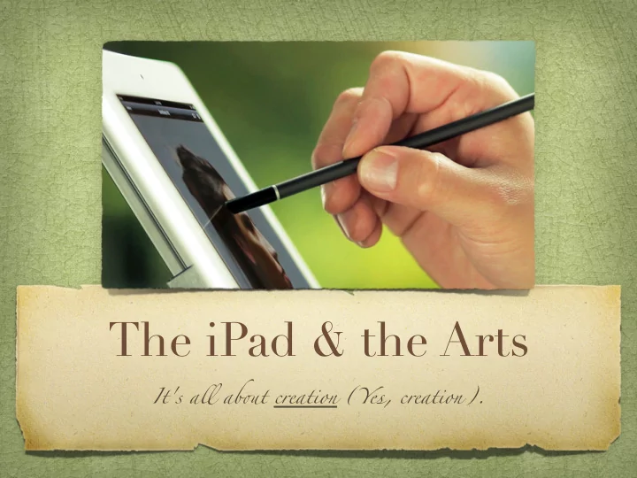the ipad the arts