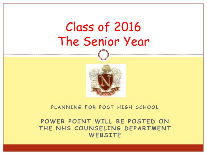 the senior year