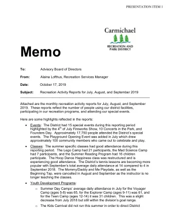 resources to other special events that attracted a wider range of  community members. o Staff