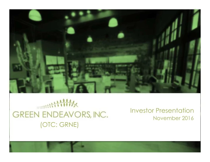 investor presentation