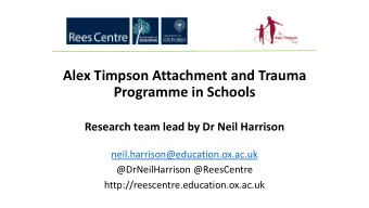 Programme in Schools  Research team lead by Dr Neil Harrison  neil.harrison@education.ox.ac.uk