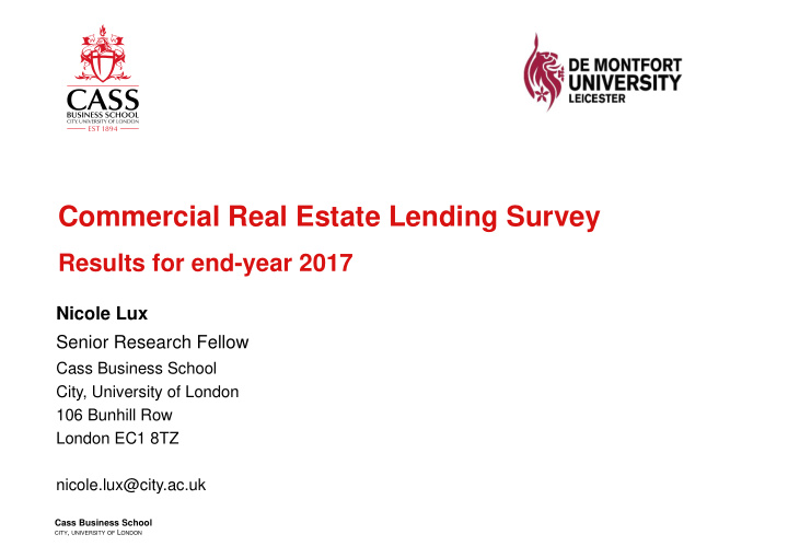 commercial real estate lending survey