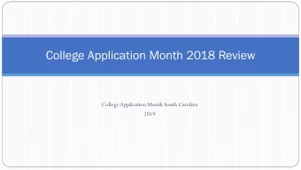 College Application Month 2018 Review  College Application Month South Carolina  2019  American