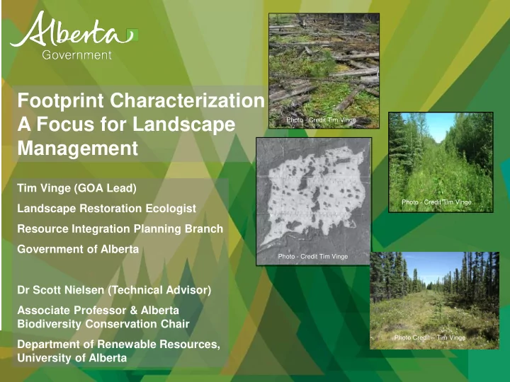 footprint characterization a focus for landscape