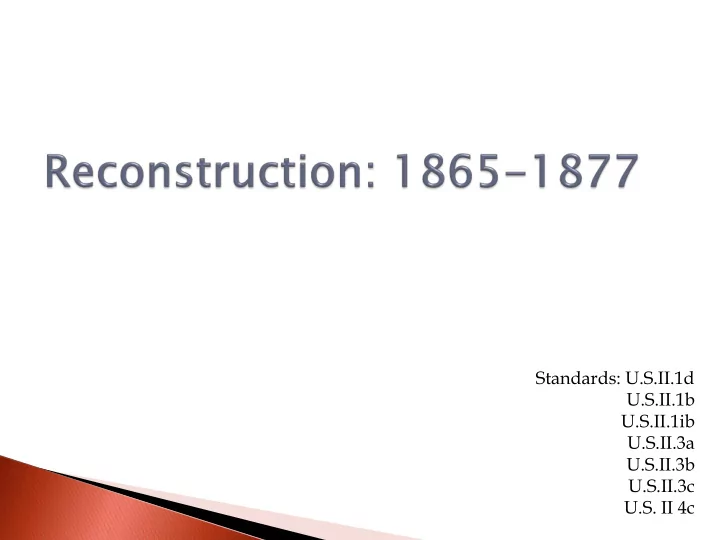 standards u s ii 1d u s ii 1b u s ii 1ib u s ii 3a u s ii
