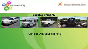 Vehicle Disposal Training  Surplus Property  Your Presenter  lauren.jones@doas.ga.gov  Property