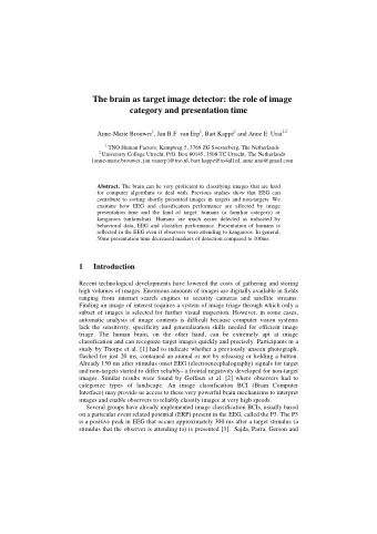 The brain as target image detector: the role of image  category and presentation time Anne-Marie