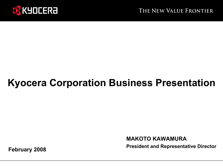 kyocera corporation business presentation