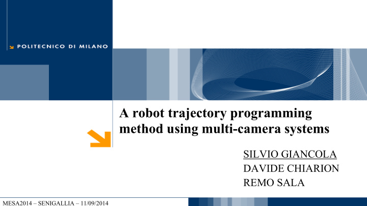 a robot trajectory programming method using multi camera