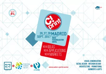 ARCHITECTURE / PROMOTIONAL  www.salon-cprint.es/en  AND GIFTS  GARMENTS &amp; gifts  END CUSTOMERS