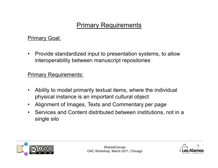 primary requirements