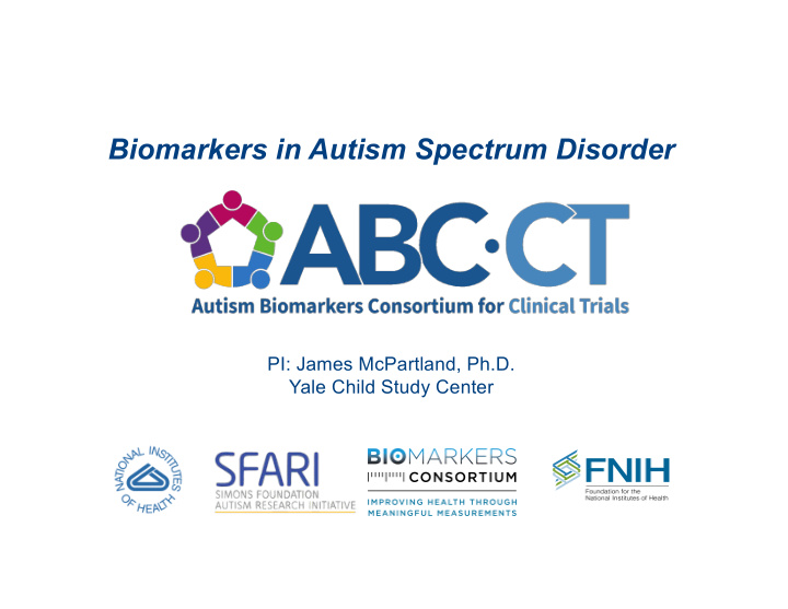 biomarkers in autism spectrum disorder