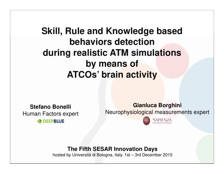 skill rule and knowledge based behaviors detection during