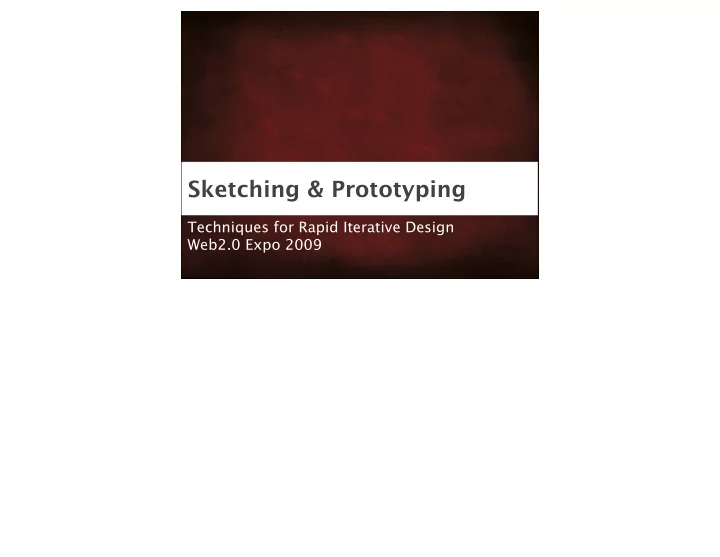 sketching prototyping