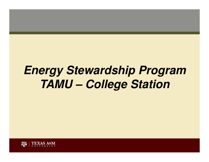 energy stewardship program tamu college station energy