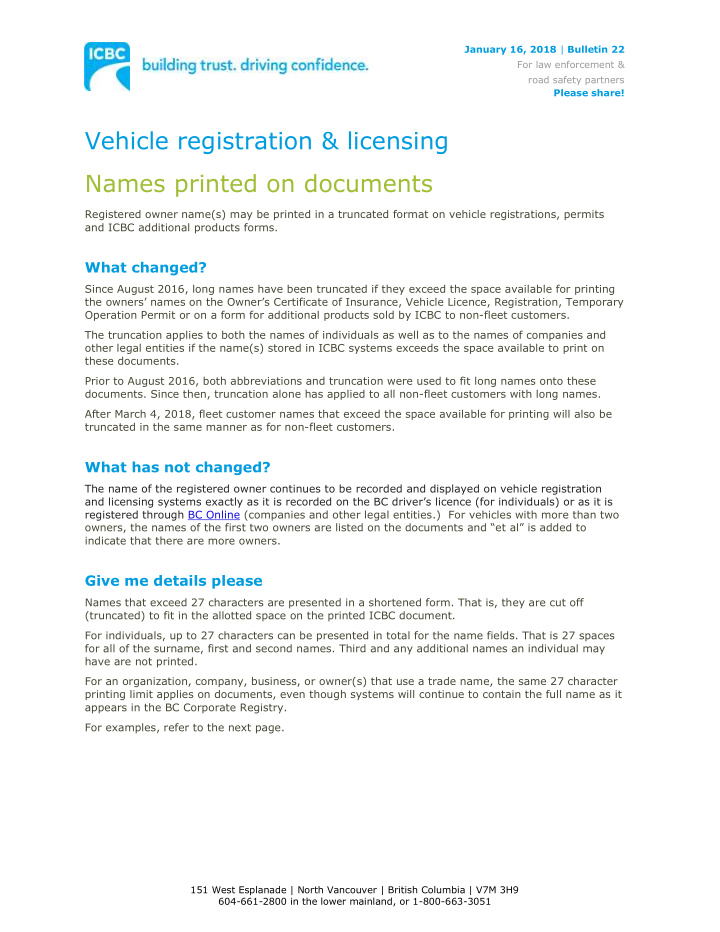 road safety partners please share vehicle registration