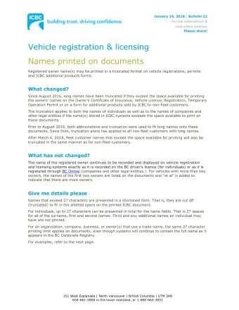 road safety partners Please share!  Vehicle registration &amp; licensing Names printed on documents