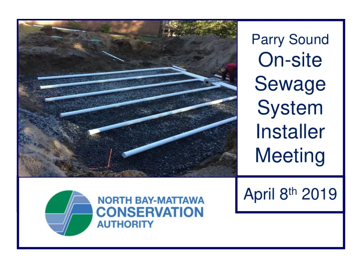 on site sewage system installer meeting