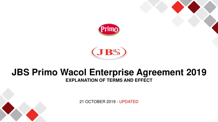 jbs primo wacol enterprise agreement 2019