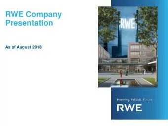 Presentation  As of August 2018  Disclaimer  This document contains forward-looking statements.