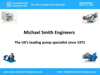 Michael Smith Engineers  The UKs leading pump specialist since 1971  Specialist pump distributor