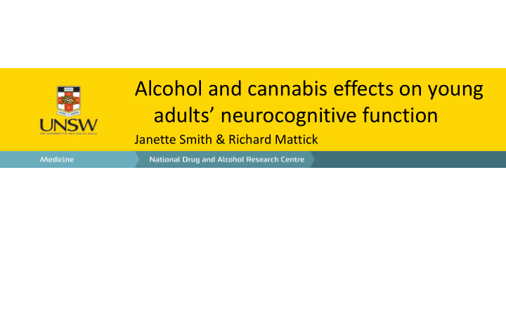 alcohol and cannabis effects on young adults