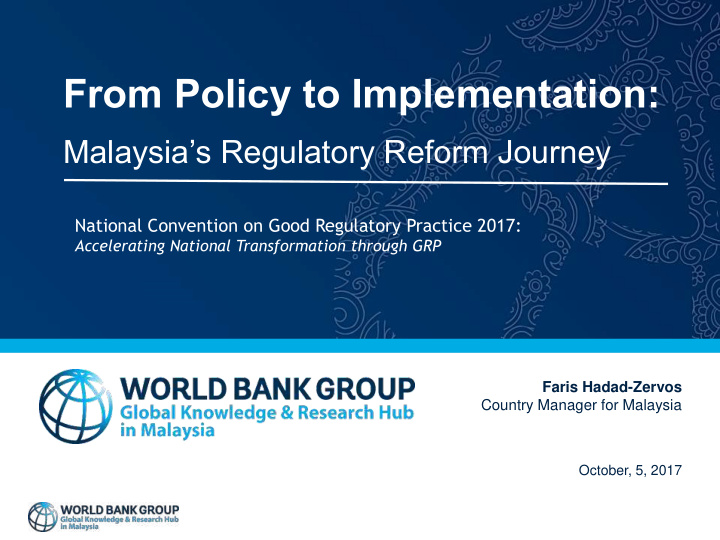 from policy to implementation