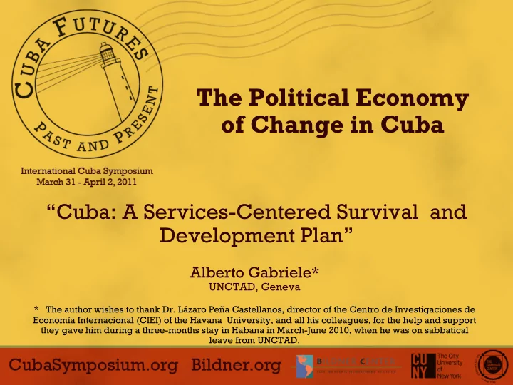 the political economy of change in cuba