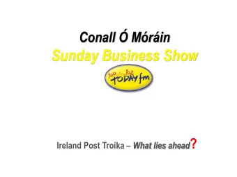 Ireland Post Troika  What lies ahead ?  Economist Irving Fisher October 1929, three days  before