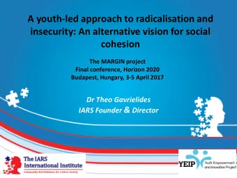 A youth-led approach to radicalisation and  insecurity: An alternative vision for social cohesion