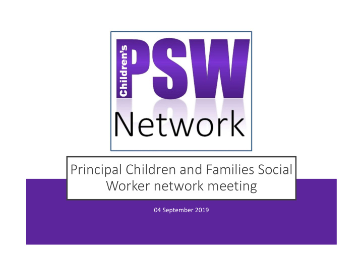 principal children and families social worker network