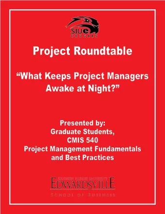 Project Roundtable  Project Roundtable  What Keeps Project Managers  What Keeps Project