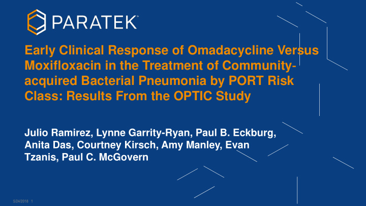 early clinical response of omadacycline versus
