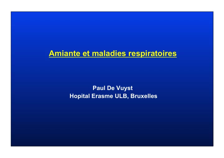 amiante et maladies respiratoires