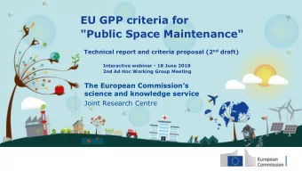 EU GPP criteria for  &quot;Public Space Maintenance&quot; Technical report and criteria proposal (2
