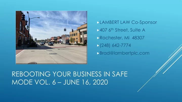 rebooting your business in safe mode vol 6 june 16 2020