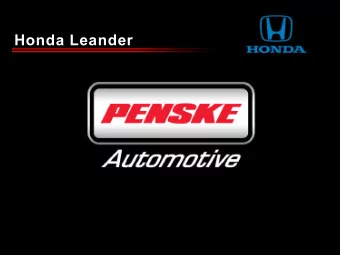 Honda Leander  Company Overview  A Fortune 150, International transportation services  company
