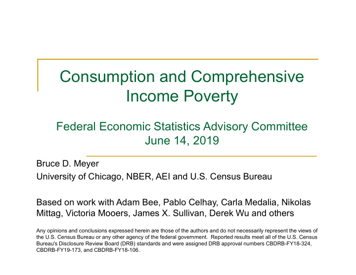 consumption and comprehensive income poverty