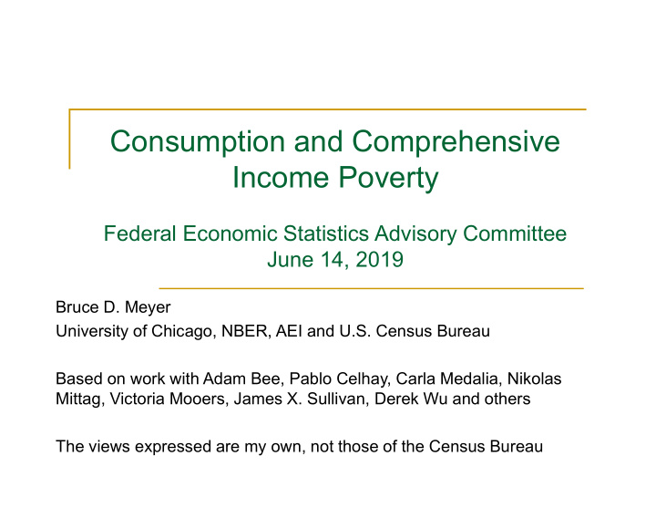 consumption and comprehensive income poverty