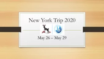 New York Trip 2020 May 26  May 29  Whats Included  Personally escorted by Sonshine